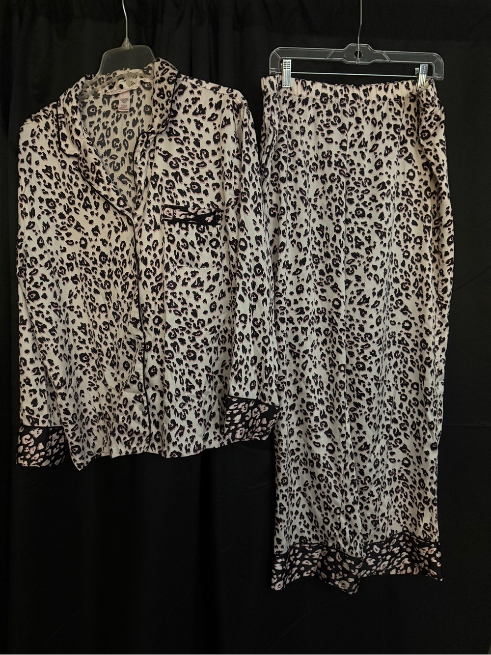 Victoria's Secret Pink and Black Leopard Satin Top